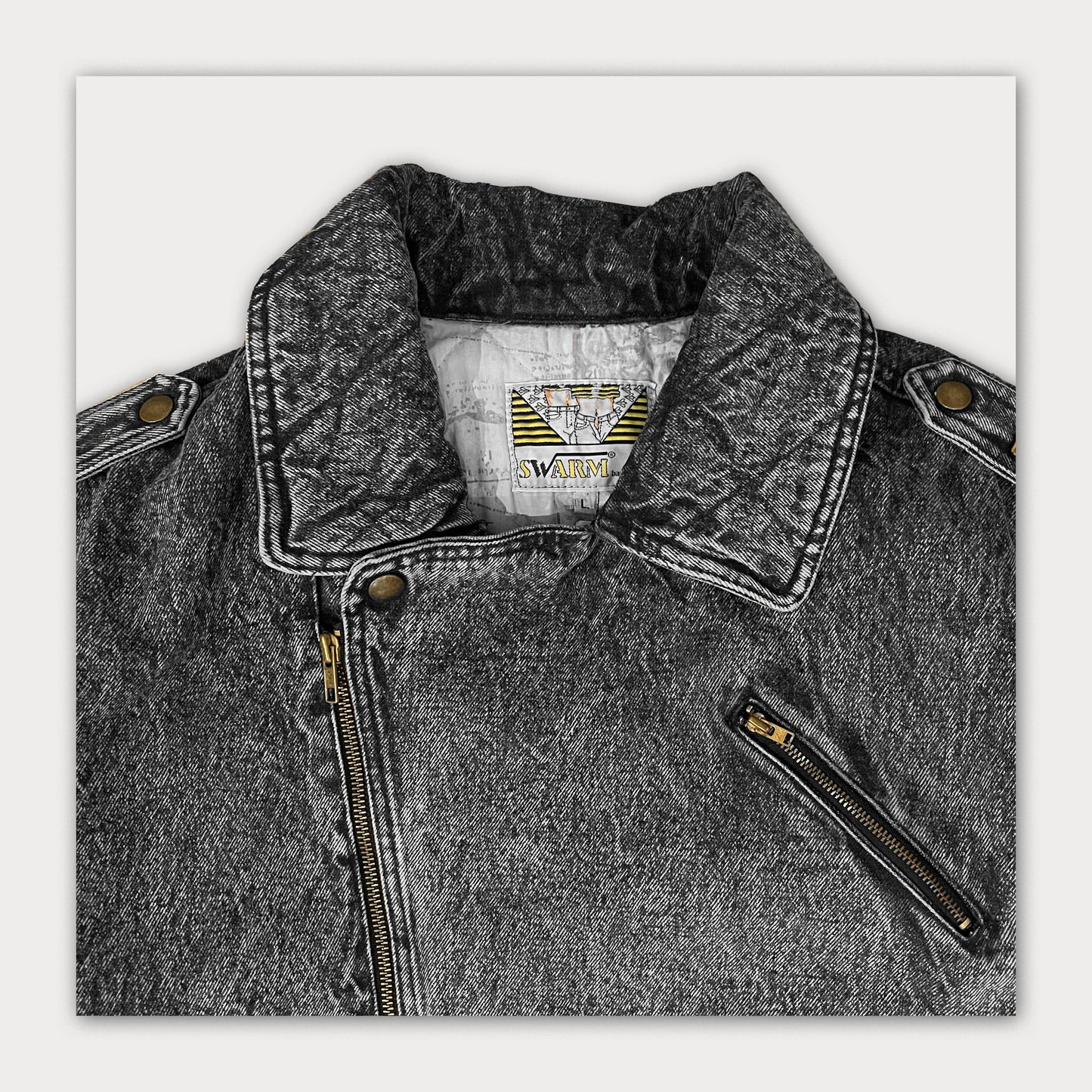 90s Denim Moto Jacket