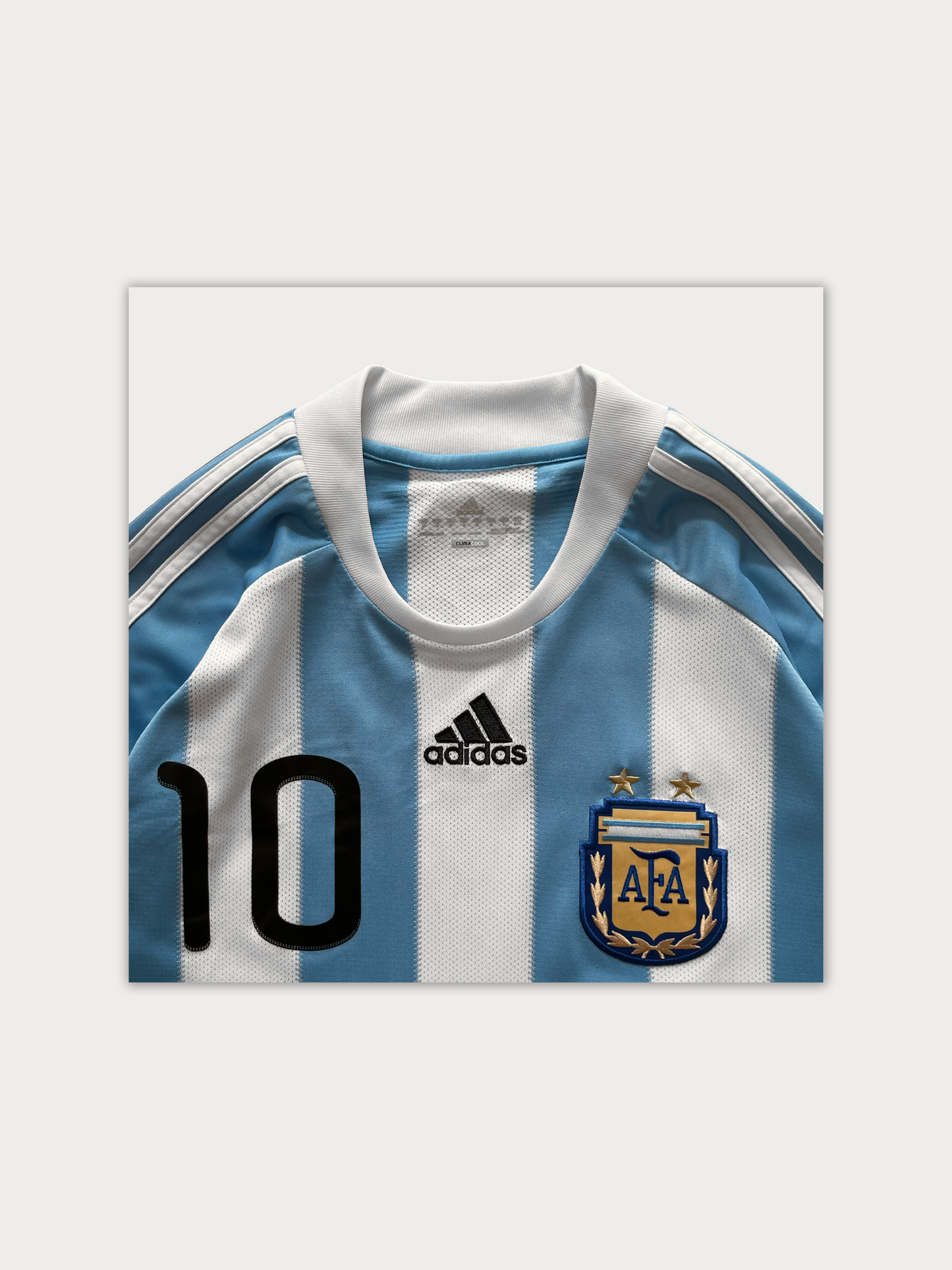 2010-11 Argentina Home Shirt Messi #10 (some prints are worn)