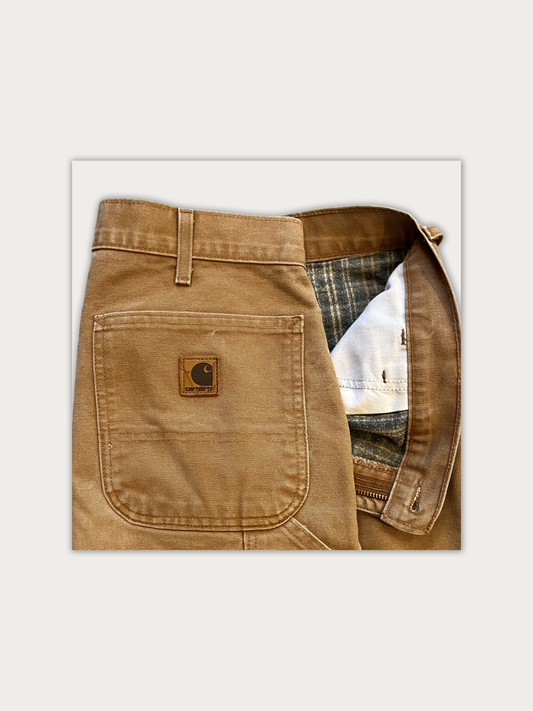 Vintage Carhartt Flannel-Lined Dungaree Work Pants, detail 2