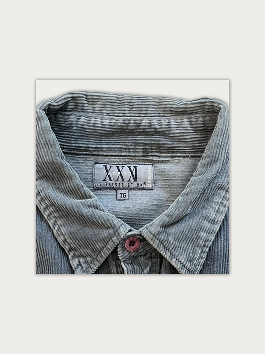 Vintage Faded Indigo Corduroy Button Up Shirt