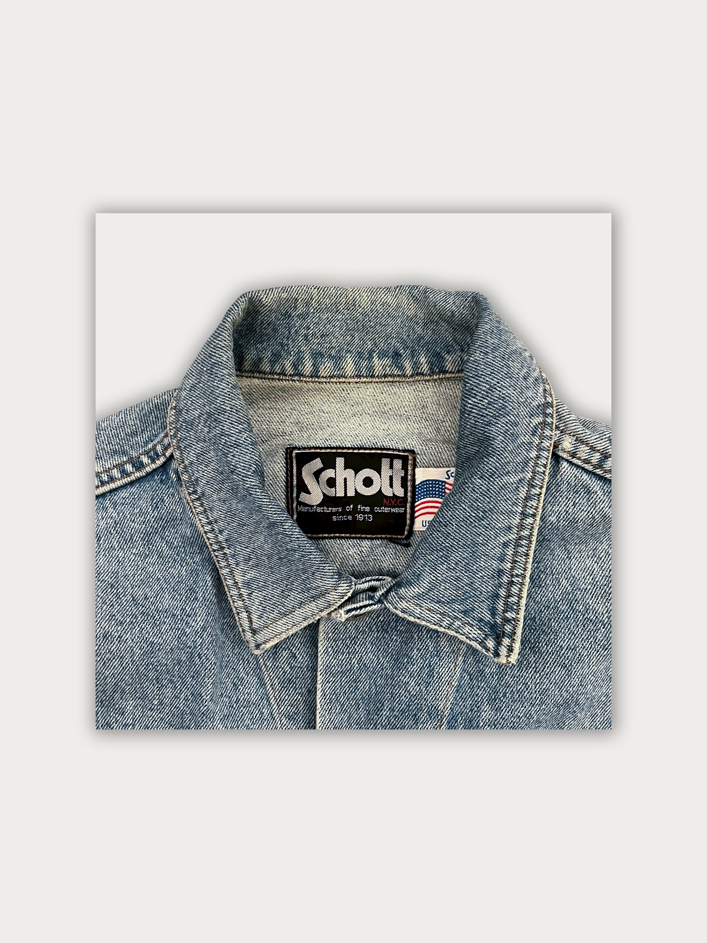 Vintage 90s Schott Denim Trucker