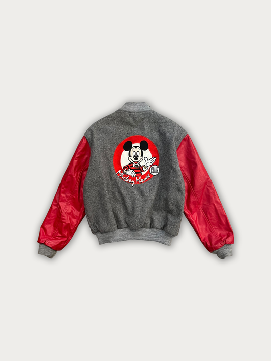 Rare 90s Disney Mickey's Club Varsity Jacket (Leather+wool)