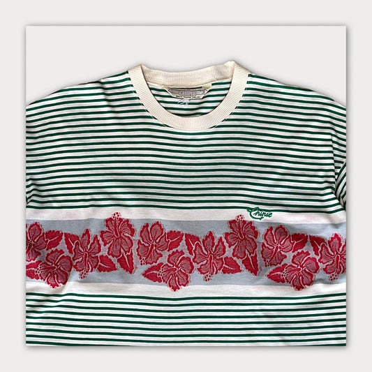 Stripes/hawaiian Tee