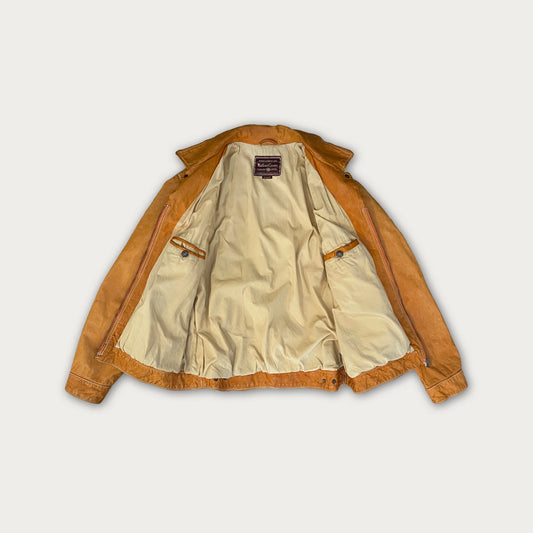 90s Marlboro Classics Mustard Leather Jacket