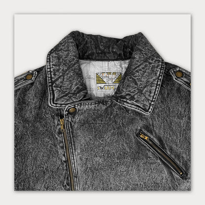 90s Denim Moto Jacket