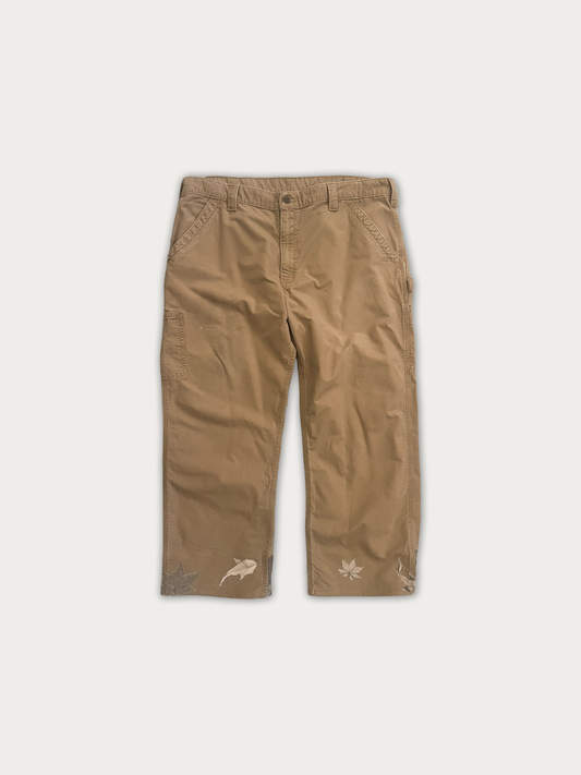 Carhartt Canvas Carpenter Pants (Custom Maple Leaves & Leaf Print Hem)