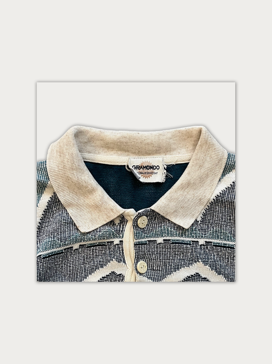 Vintage Diamond Knit Polo Shirt