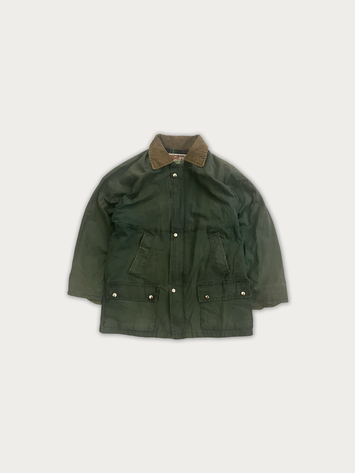 90 Vintage Hunter by Hardy's of Derby England Plaid-Lined Waxed Field Jacket