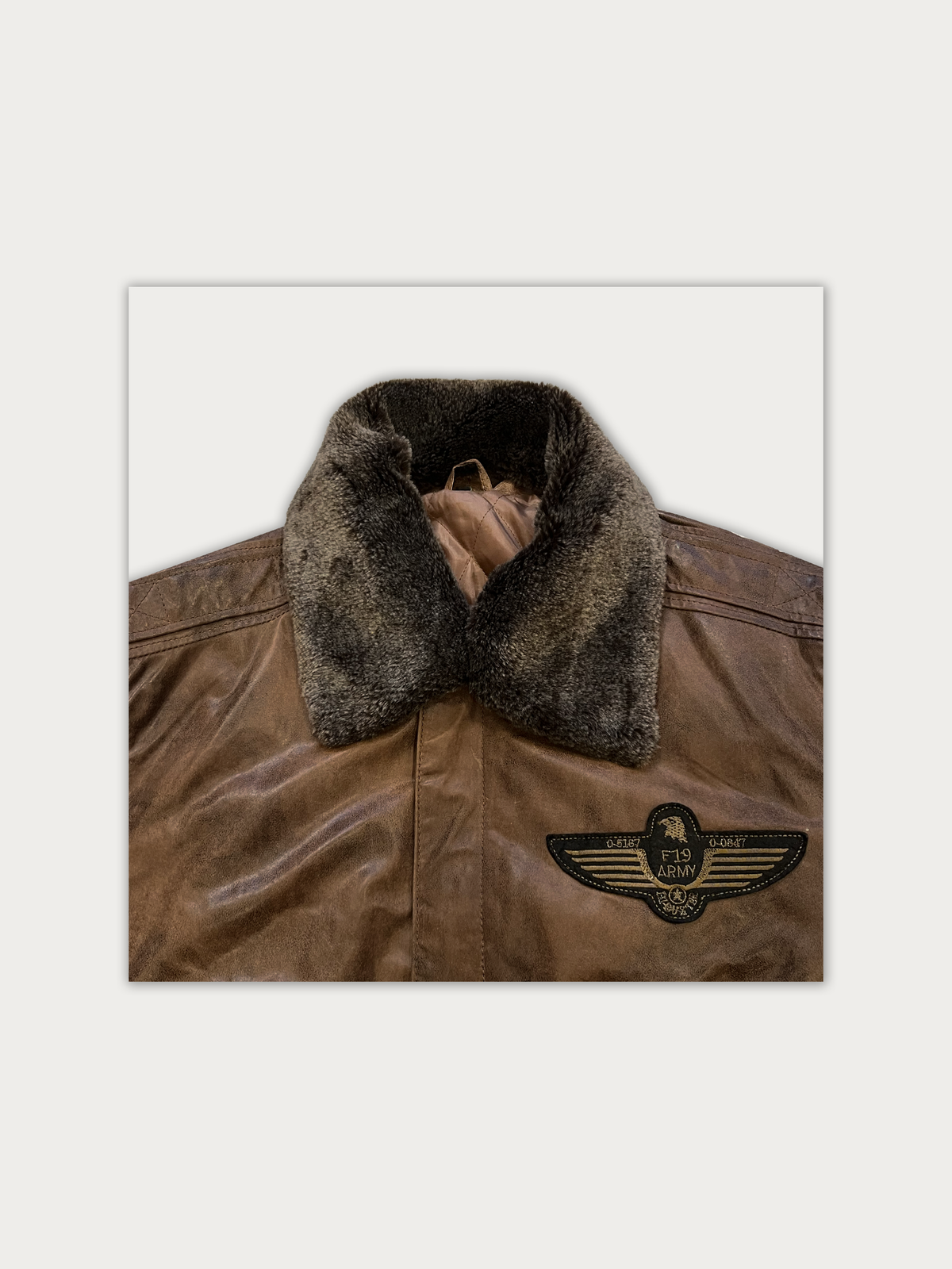 Vintage F19 Army Leather Aviator Jacket