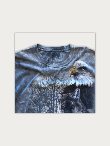 The Mountain "North American Wildlife Collage" Tie-Dye Tee