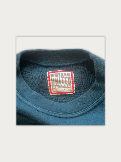 Vintage 90s United Cotton Teal  Crewneck Sweatshirt