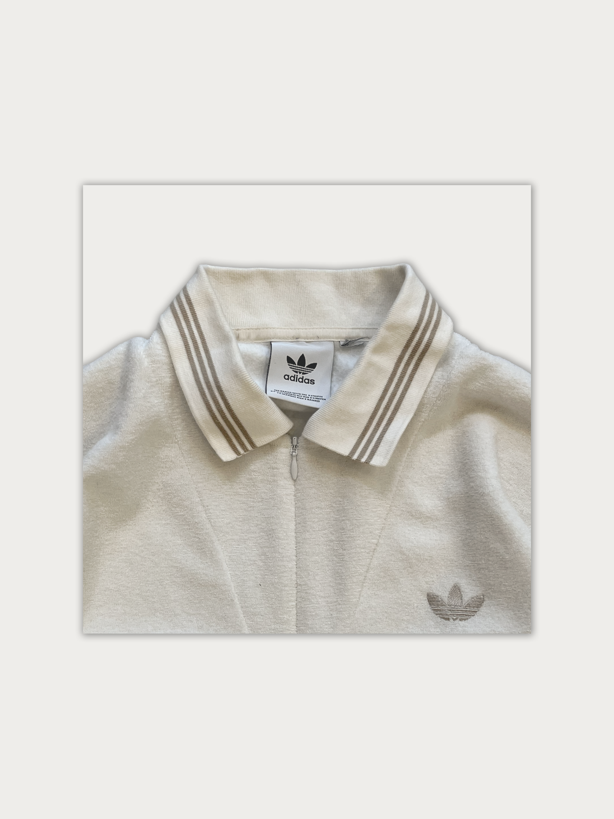 Adidas Striped-Collar Terry Quarter-Zip, detail 2