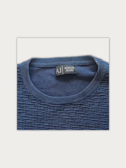 Armani Jeans Textured Navy Knit Sweater