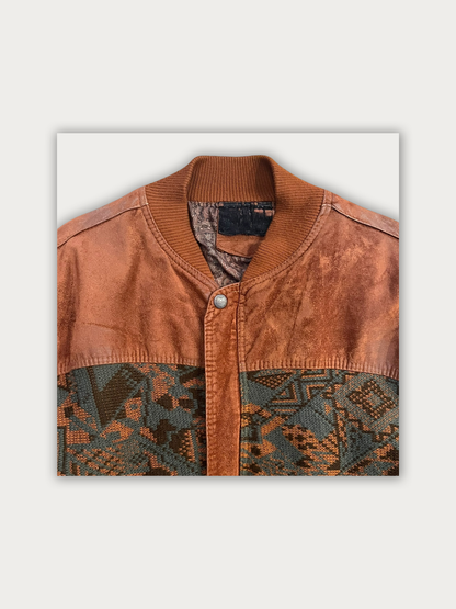 Vintage 90s Aztec Suede Jacket