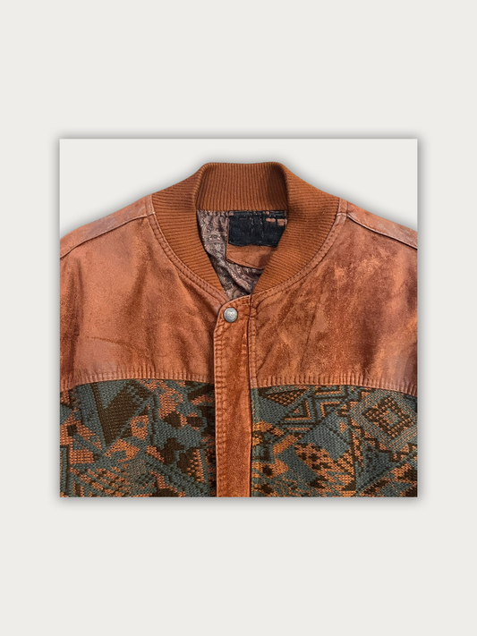 Vintage 90s Aztec Suede Jacket