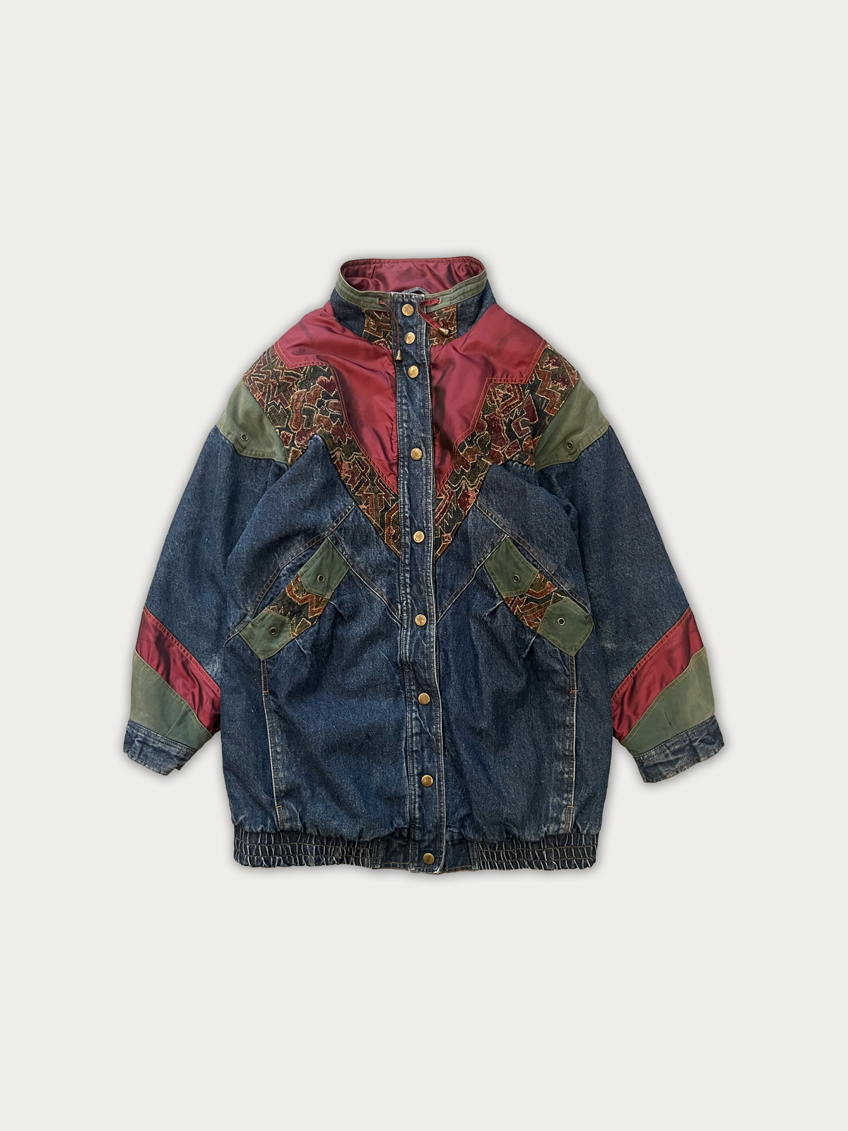 Vintage Denim Tapestry Patchwork Jacket