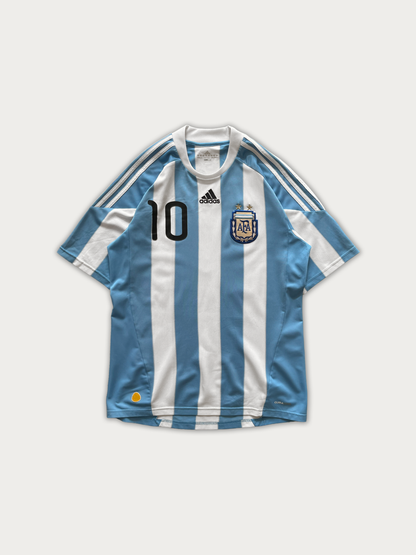 2010-11 Argentina Home Shirt Messi #10 (some prints are worn)
