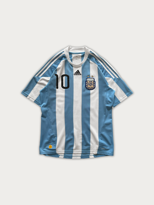2010-11 Argentina Home Shirt Messi #10 (some prints are worn)