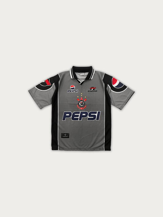 2000s Vintage Topper Corinthians "Pepsi" Grey Soccer Jersey