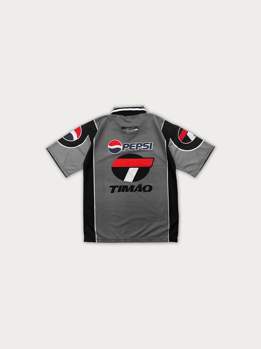 2000s Vintage Topper Corinthians "Pepsi" Grey Soccer Jersey, detail 2