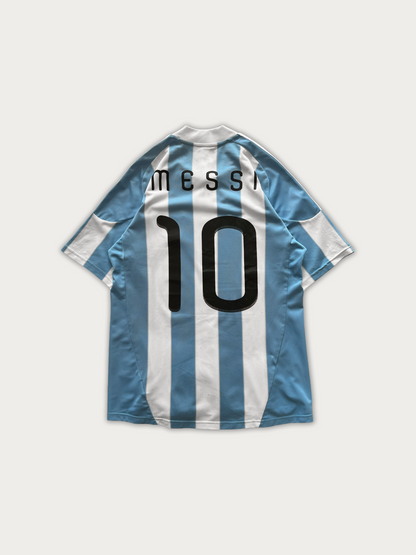 2010-11 Argentina Home Shirt Messi #10 (some prints are worn)