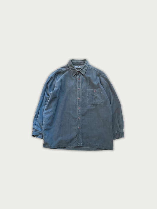 Vintage Faded Indigo Corduroy Button Up Shirt