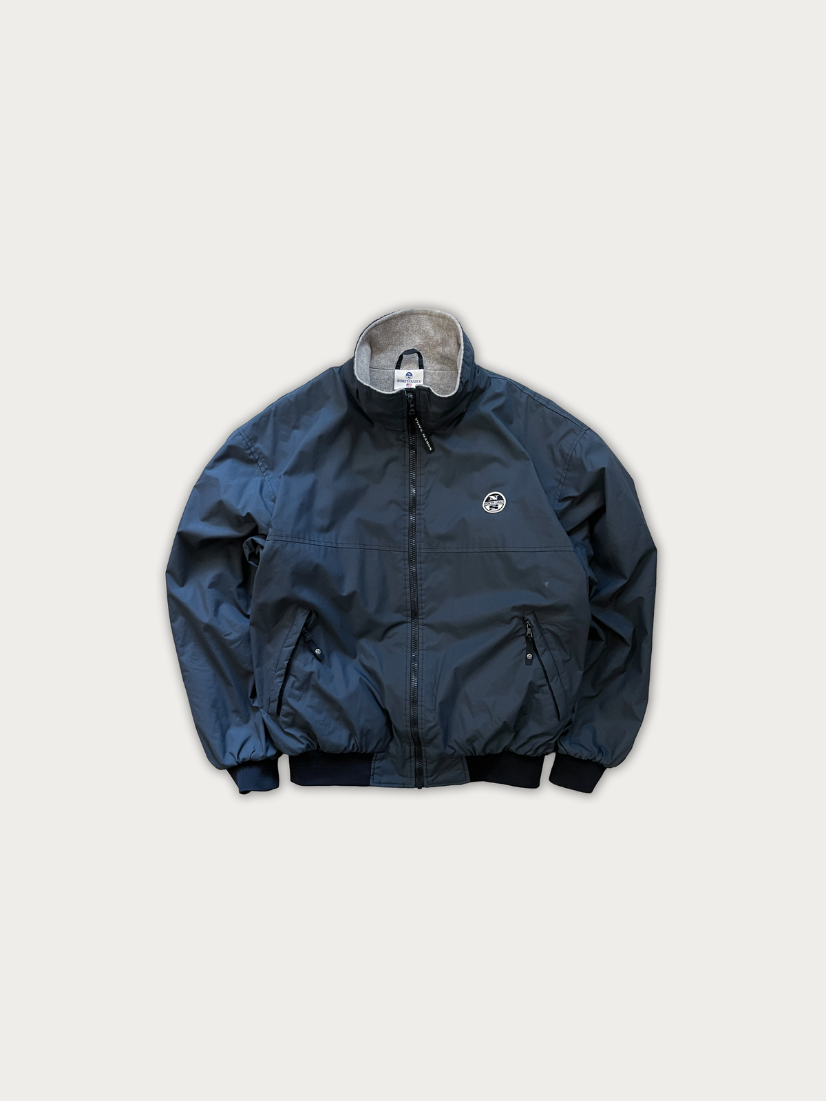 Vintage North Sails Fleece-Lined Sailor Bomber Jacket (Navy)
