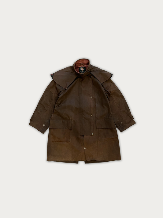 Vintage Eilex Kiwi Stockman Waxed Cotton Full-Length Duster Coat