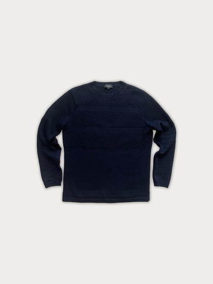 A.P.C. Textured Panels Crewneck Sweater