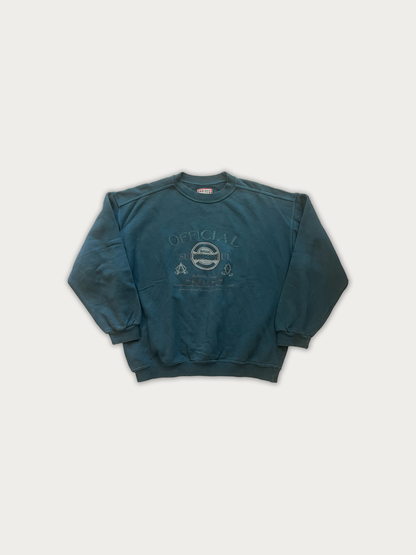 Vintage 90s United Cotton Teal  Crewneck Sweatshirt