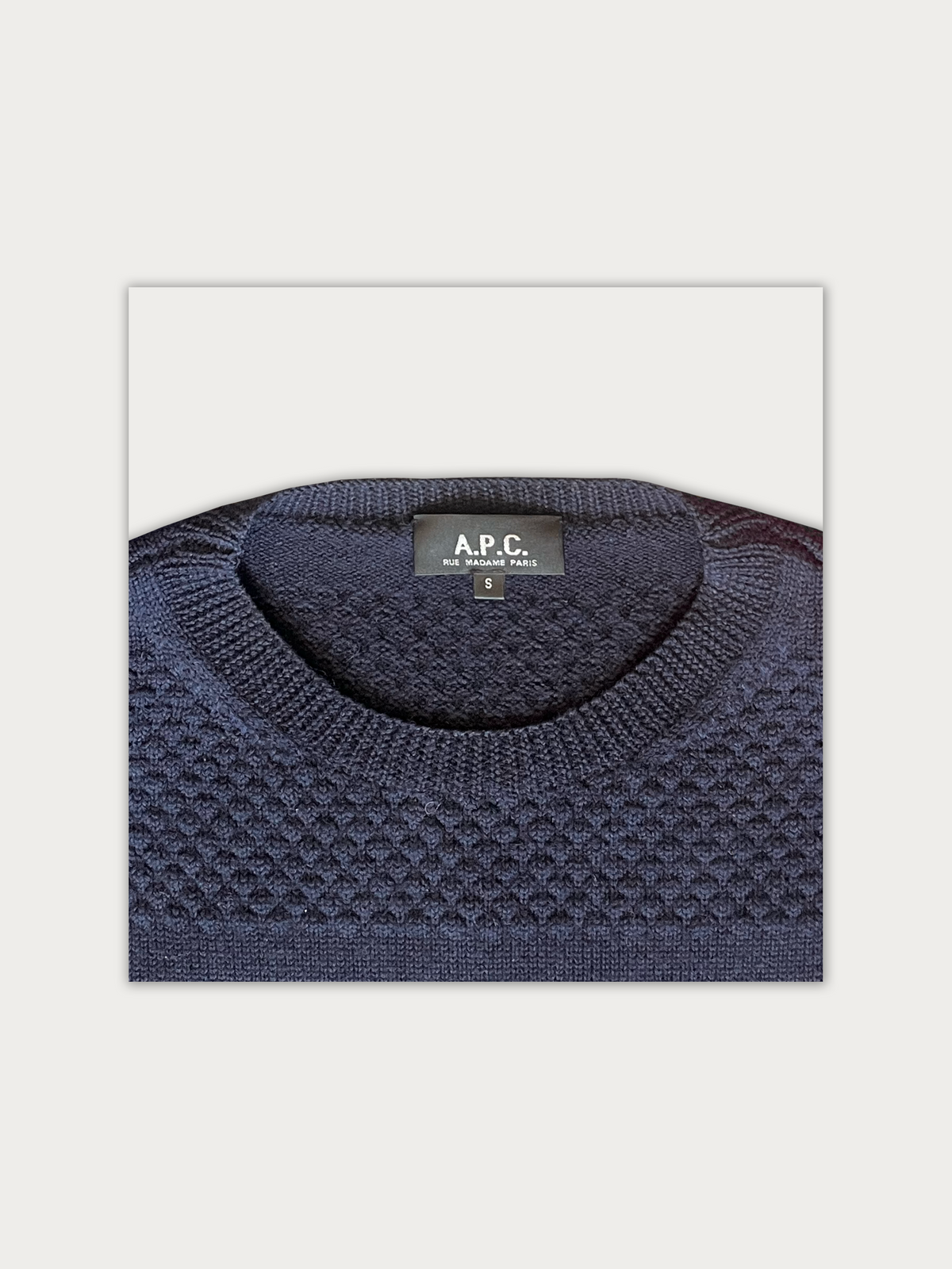 A.P.C. Textured Panels Crewneck Sweater