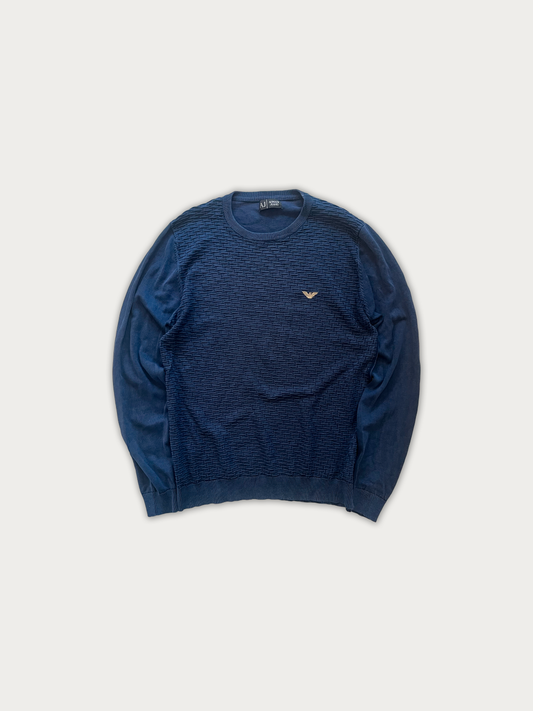 Armani Jeans Textured Navy Knit Sweater