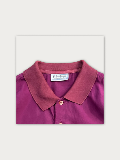 Yves Saint Laurent 100% Silk Polo Shirt