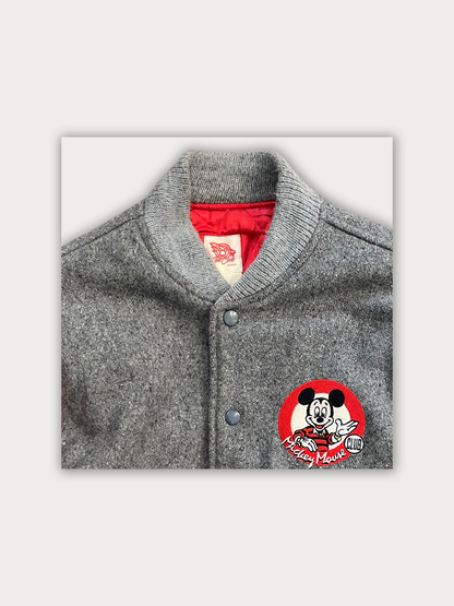 Rare 90s Disney Mickey's Club Varsity Jacket (Leather+wool)