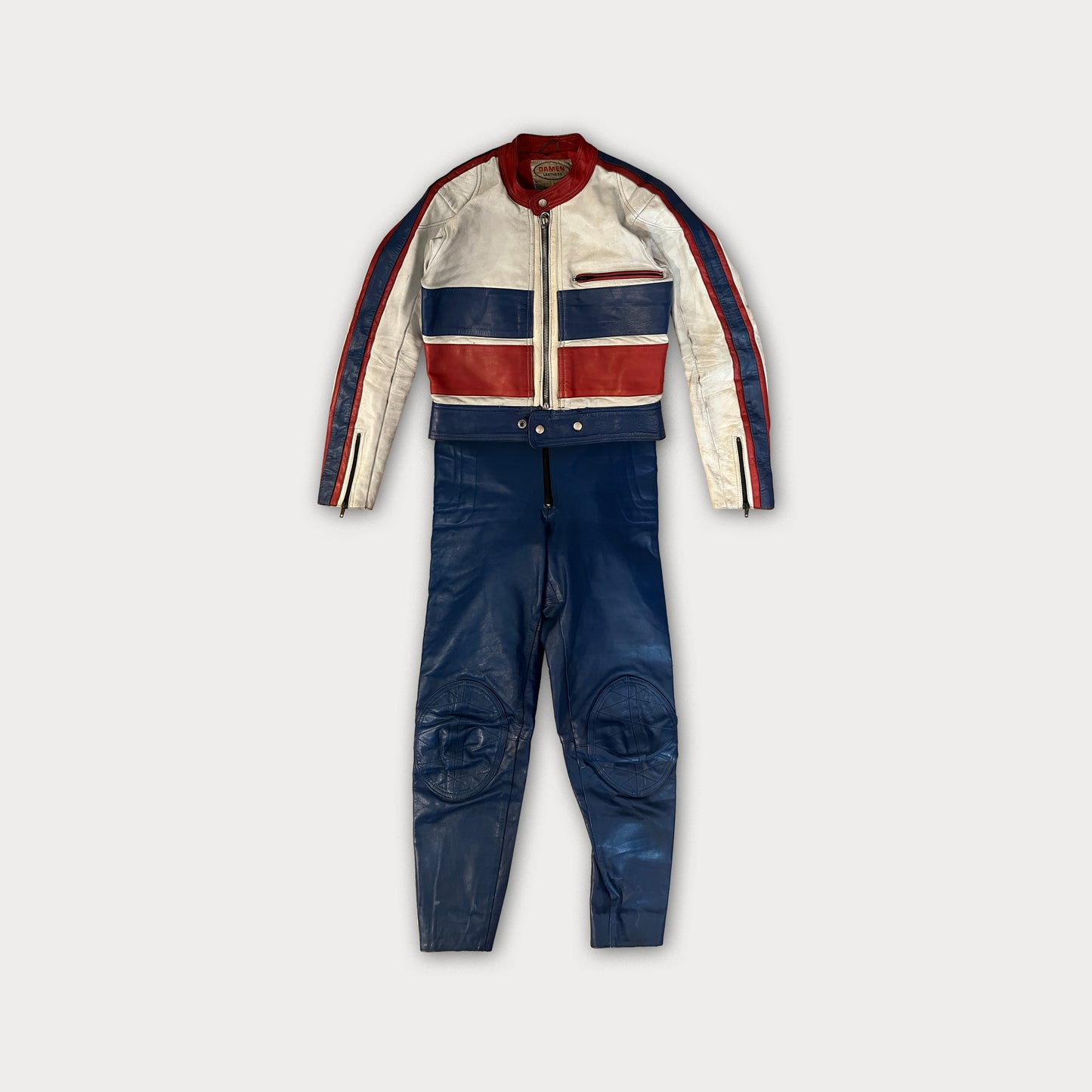 80s Vintage Leather Biker Jacket+Pants