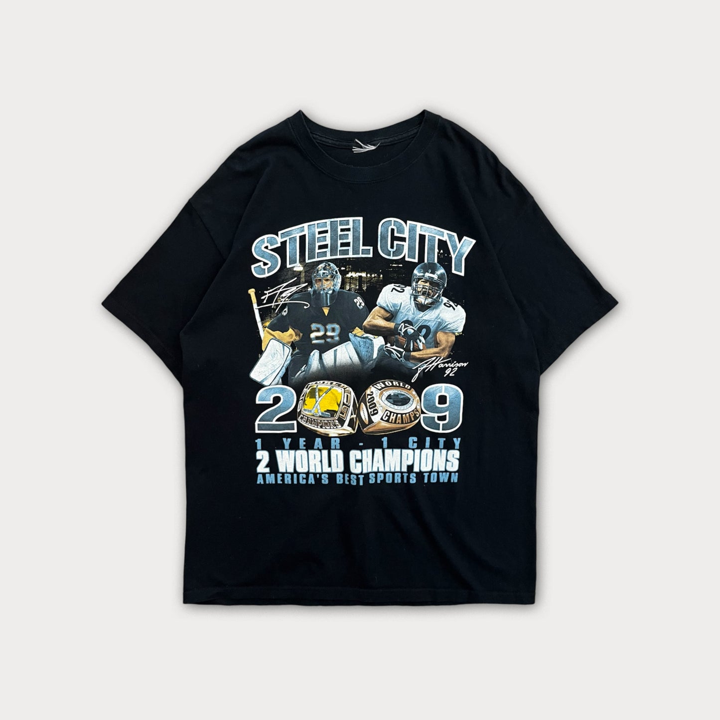 2009 Steel City Pittsburgh Hockey Football Champ Tee