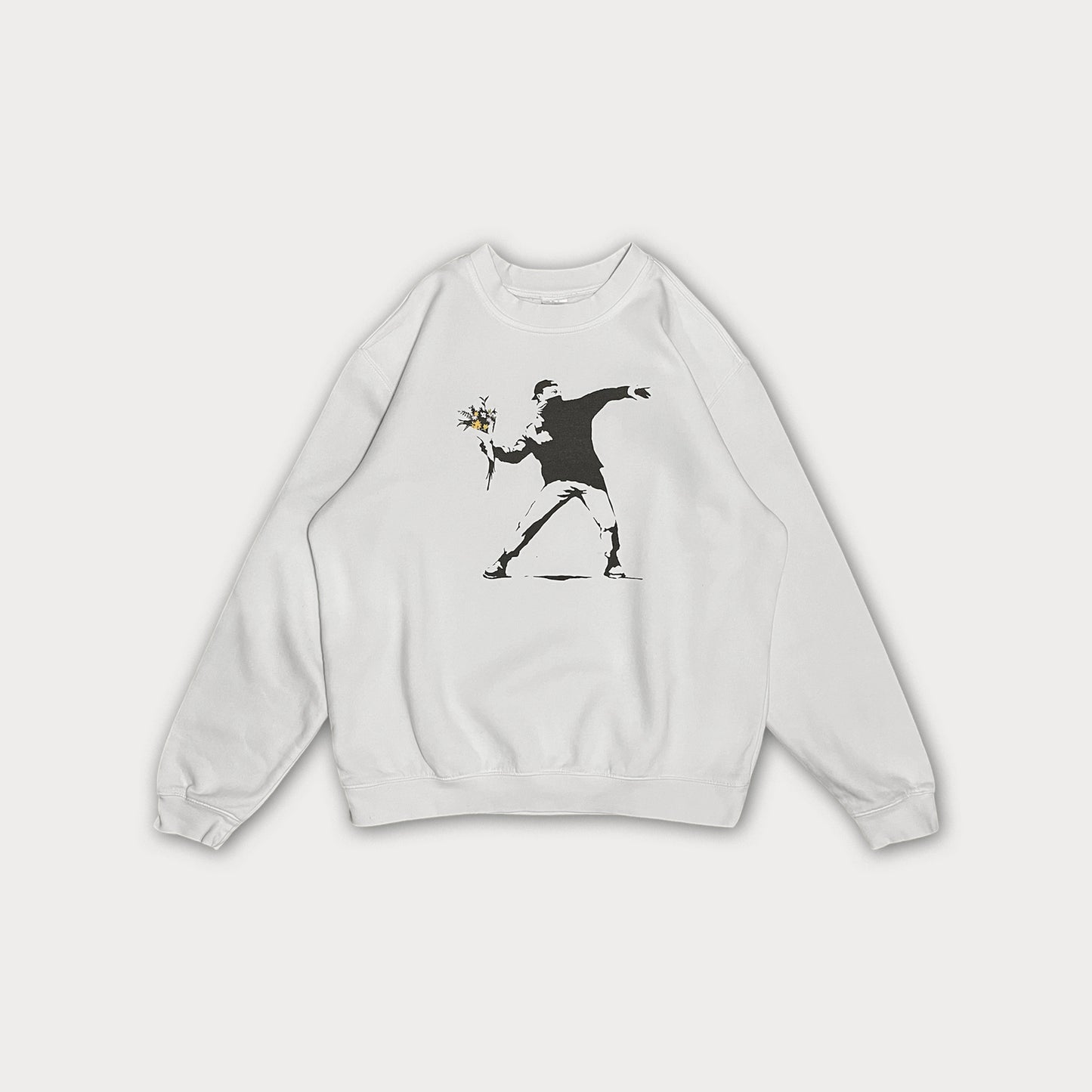 00s Banksy Flower Molotov Thrower Sweatshirt