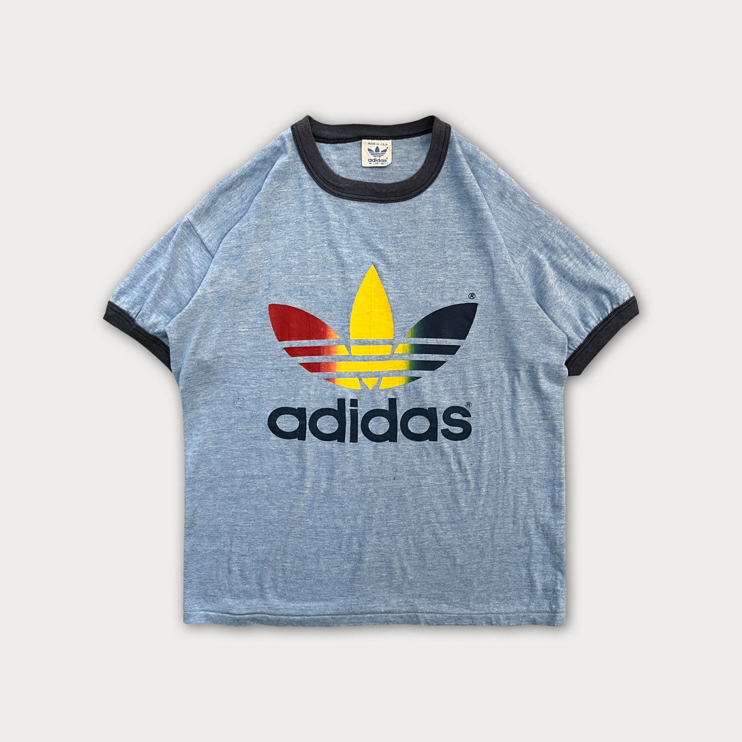 RARE 80s Adidas Rainbow Tee