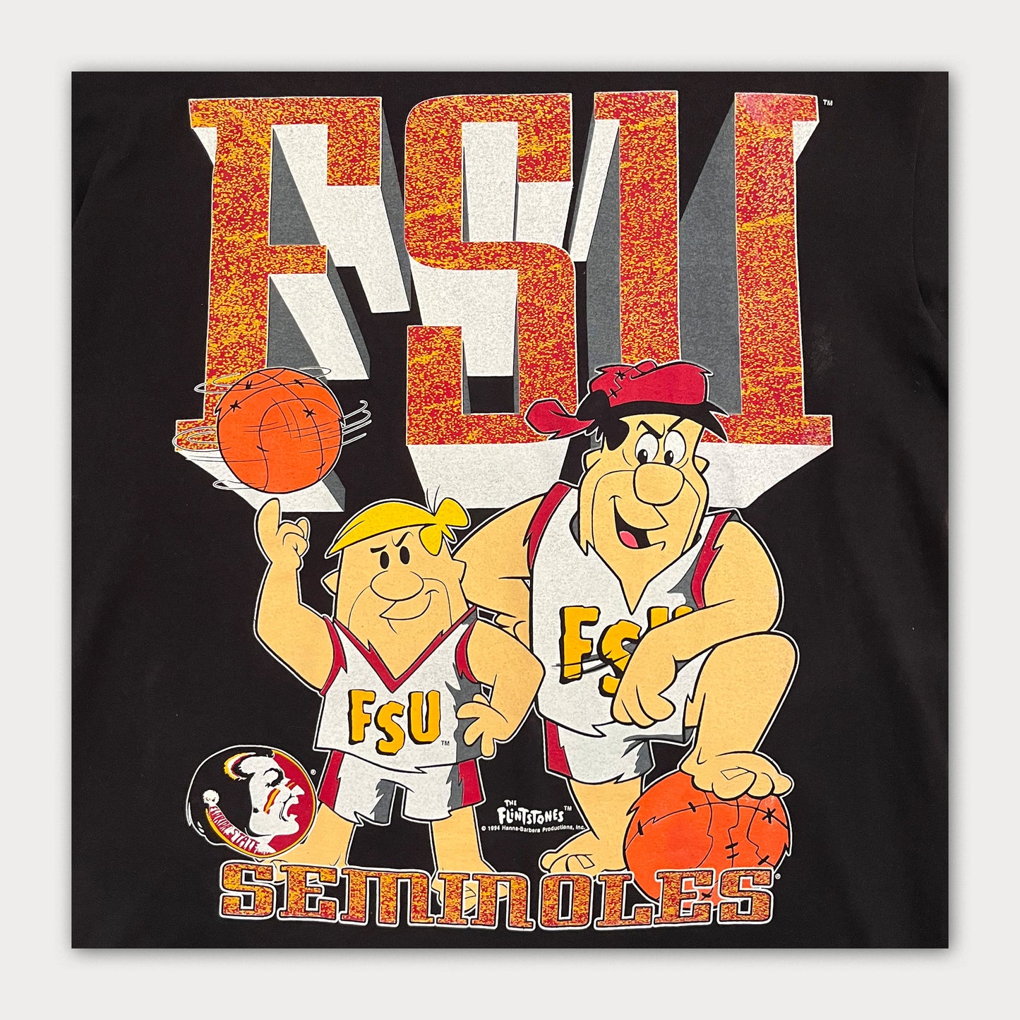 1994 RARE The Flintstones X Florida State Uni AOP Tee