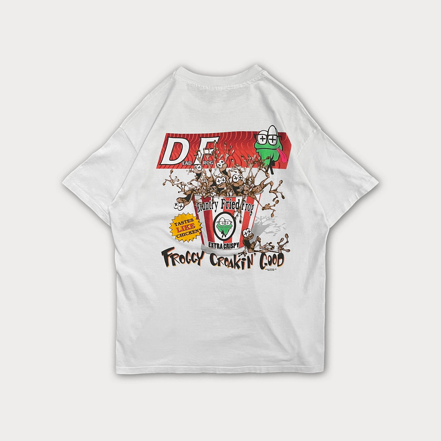 1996 RARE Dead Frog Froggy Croakin’ Good Fried Chicken  Tee