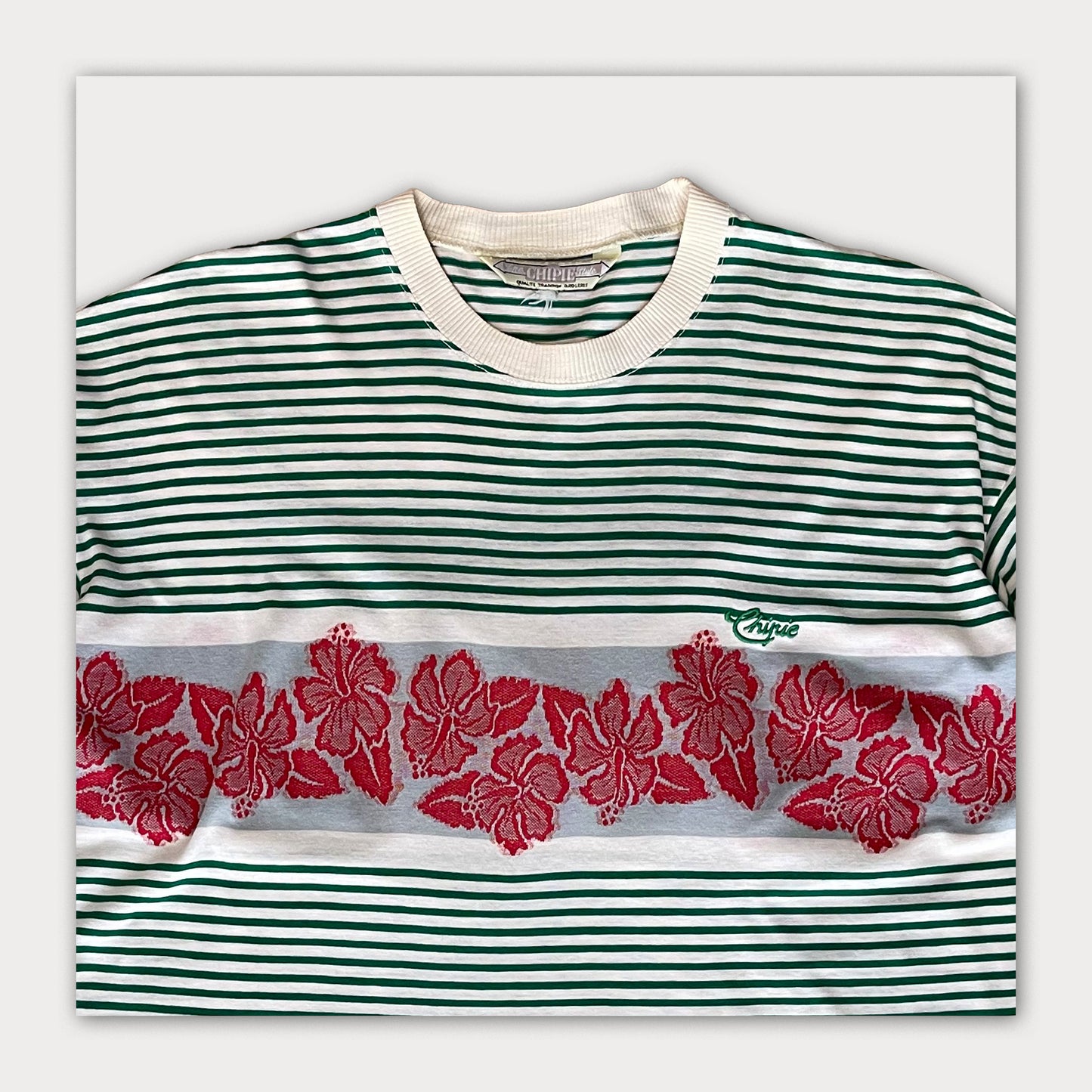 Stripes/hawaiian Tee