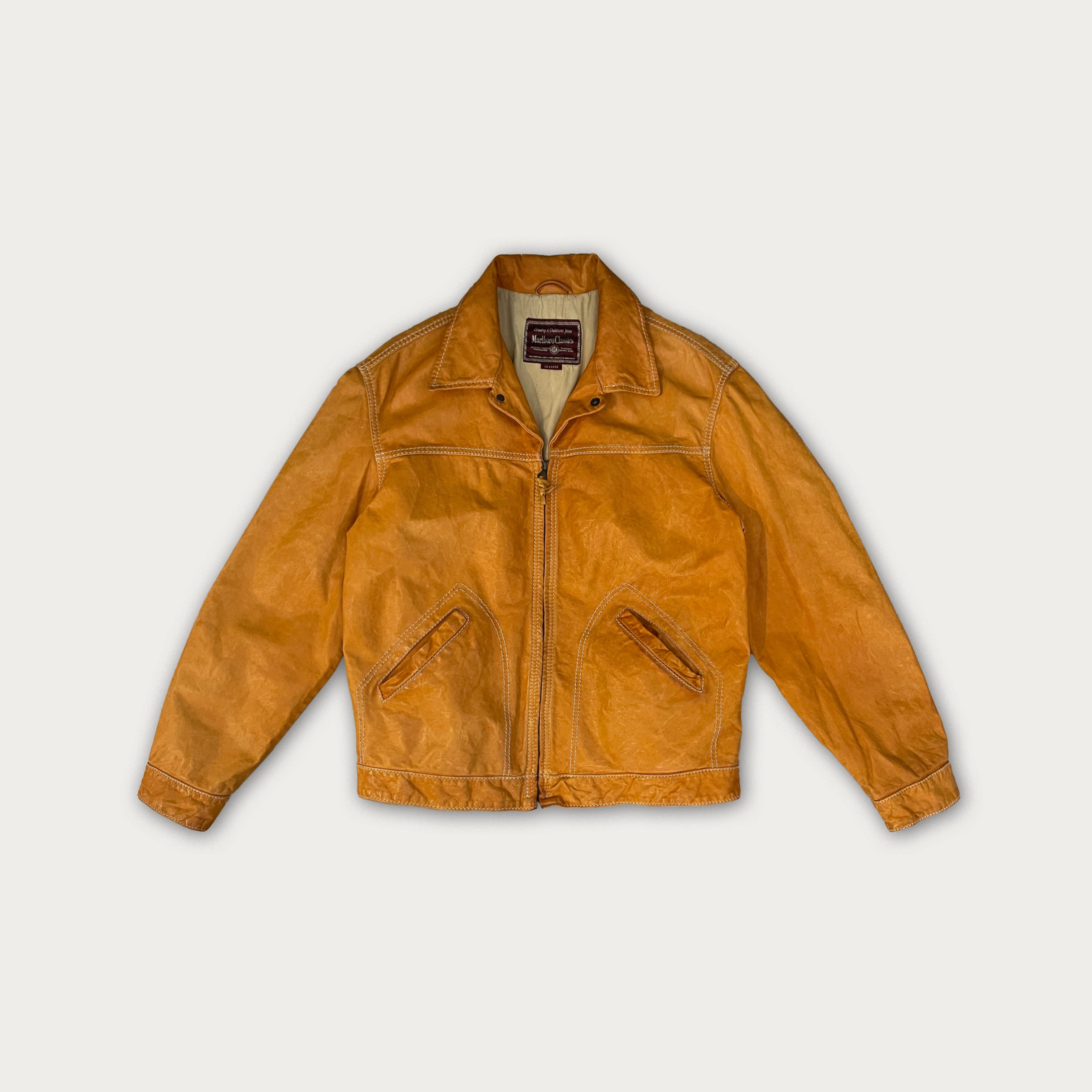 90s Marlboro Classics Mustard Leather Jacket – Aces! Vintage