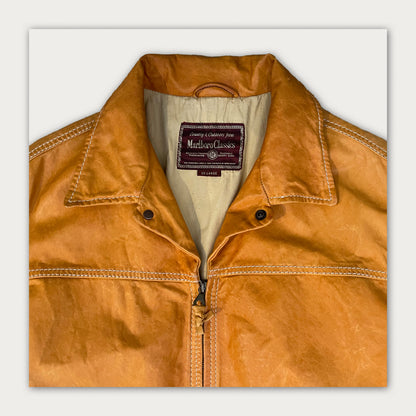90s Marlboro Classics Mustard Leather Jacket