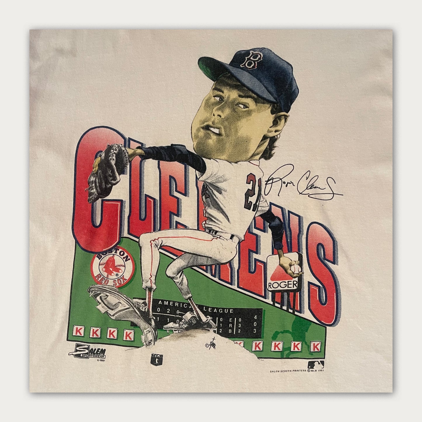 1991 Roger Clemens Boston Red Socks Tee