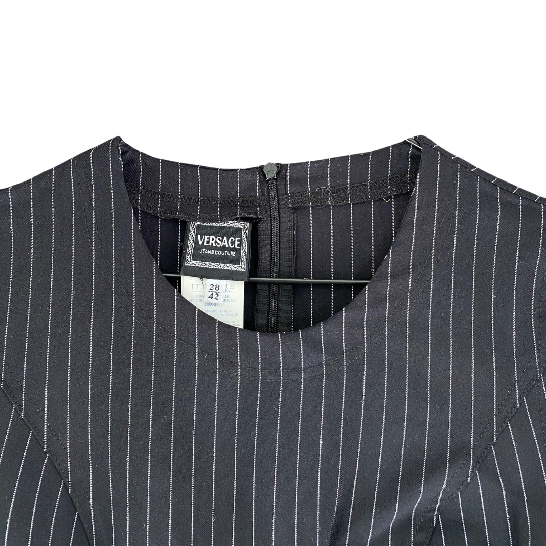 90's Versace Pinstriped Mini Dress