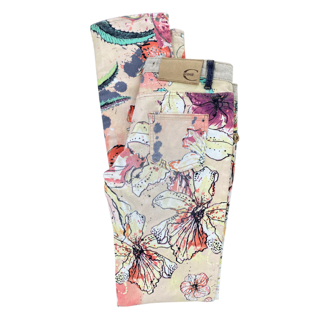00's Just Cavalli Flower Patterned Jeans